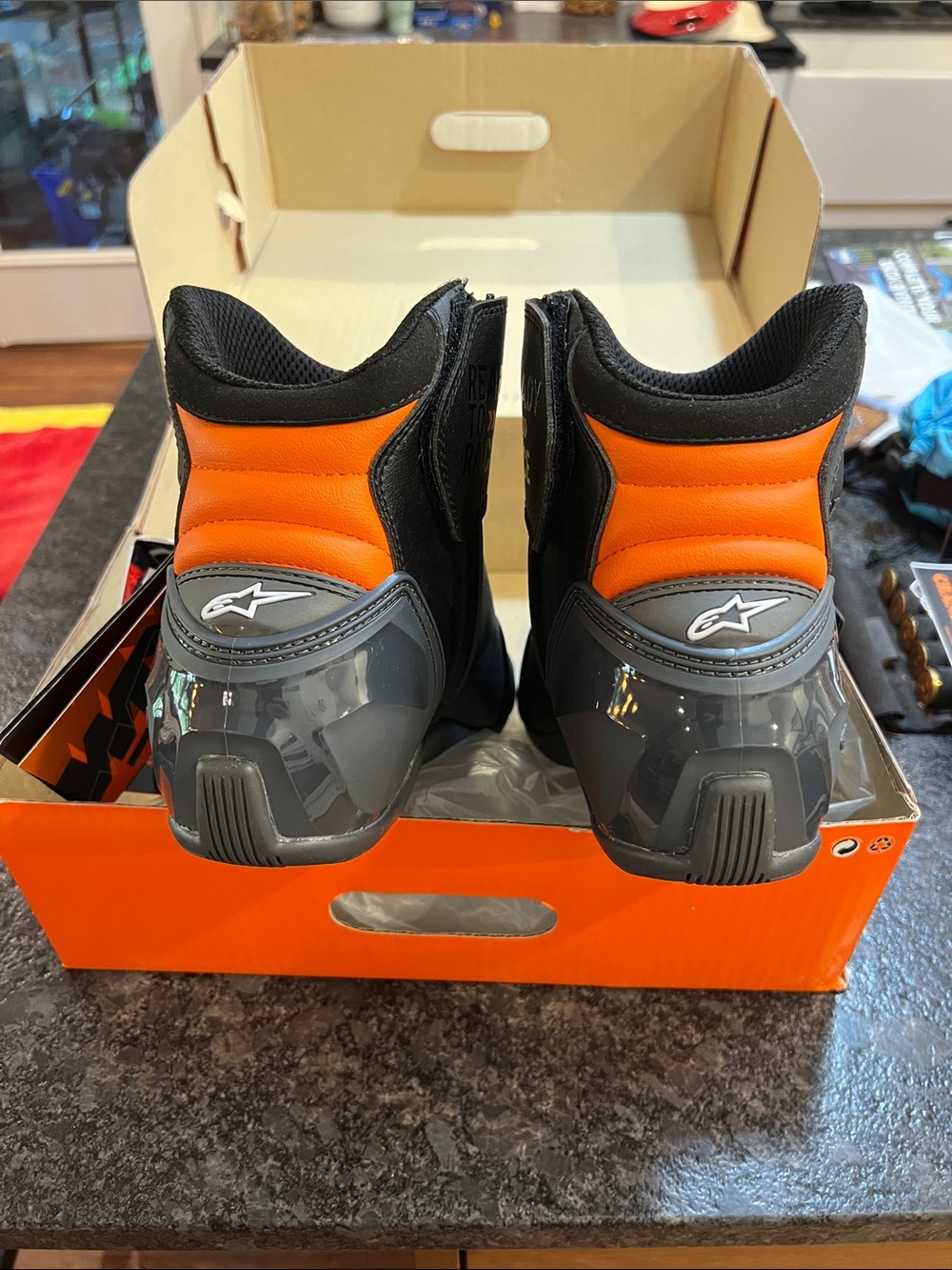 KTM Men's Black & Orange Motorcycle Boots - Picture 5 of 7